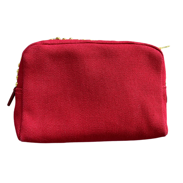 Red Reworked Prada Nylon Pouch